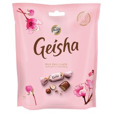 Fazer Geisha Mléčné čokoládové bonbony s náplní z lískových oříšků a nugátu 160g