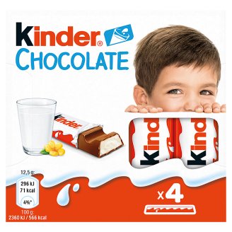 Kinder Chocolate Tyčinky z mléčné čokolády s mléčnou náplní 4 x 12,5g