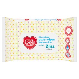 Tesco Loves Baby Vlhčené ubrousky pro novorozence 64 ks