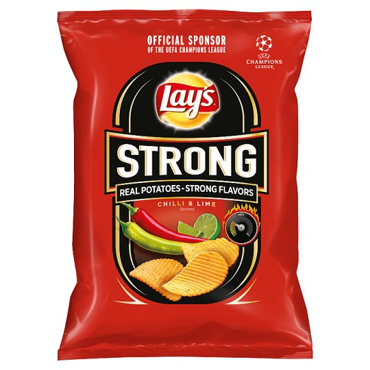 Lay's Strong Smažené bramborové lupínky s příchutí chilli a limetky 65g