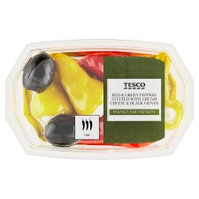 Tesco Red & Green Peppers Stuffed with Cream Cheese & Black Olives 150g