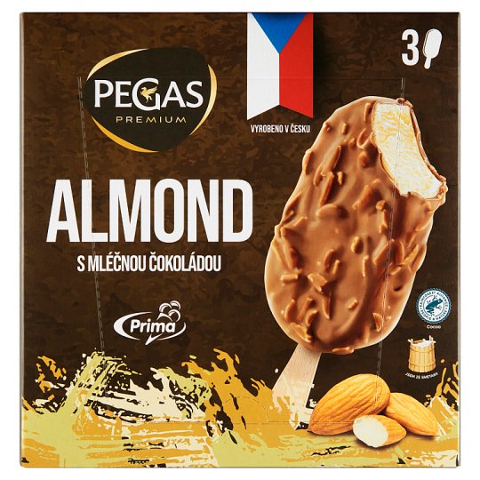 Prima Pegas Premium Almond with Milk Chocolate 3 x 71g (213g)