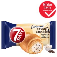 7 Days Croissant Cream & Cookies s vanilkovou příchutí s mlékem a s kousky kakaových sušenek 60g