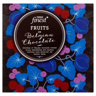 Tesco Finest Směs sušených švestek, klikvy a třešní v čokoládě 80g