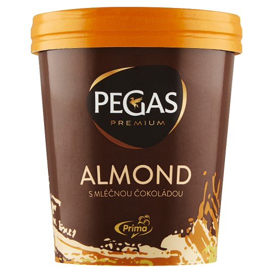 Prima Pegas Premium Almond smetanová zmrzlina s čokoládovým toppingem a mandlemi 390g