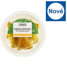 Tesco Marinovaná zelená paprika plněná čerstvým sýrem 90g