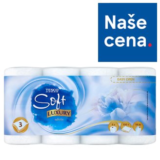 Tesco Soft Luxury White toaletní papír 3 vrstvý 8 rolí