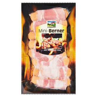 Landhof Mini-Berner Grilovací klobásy se sýrem obalené v slanině 250g