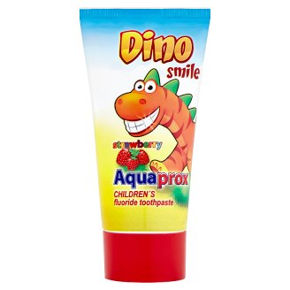 Dino Smile aquaprox dětská zubní pasta s fluórem a příchutí jahod 60g