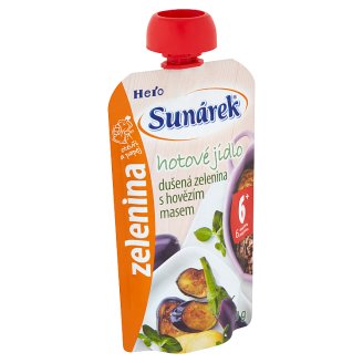 Sunárek Hotové jídlo dušená zelenina s hovězím masem 120g