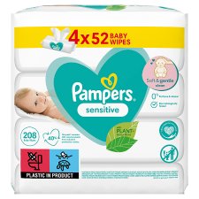 Pampers Sensitive Baby Wipes 4 Packs = 208 Wipes