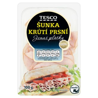 Tesco Šunka krůtí prsní jemném plátky 100g