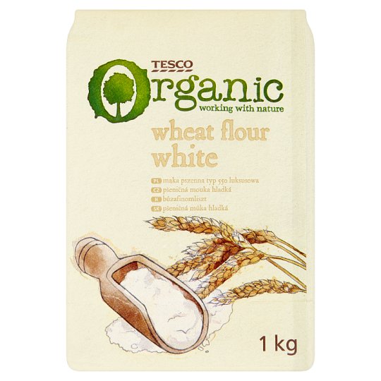 Tesco Organic Wheat Flour White 1kg Tesco Groceries