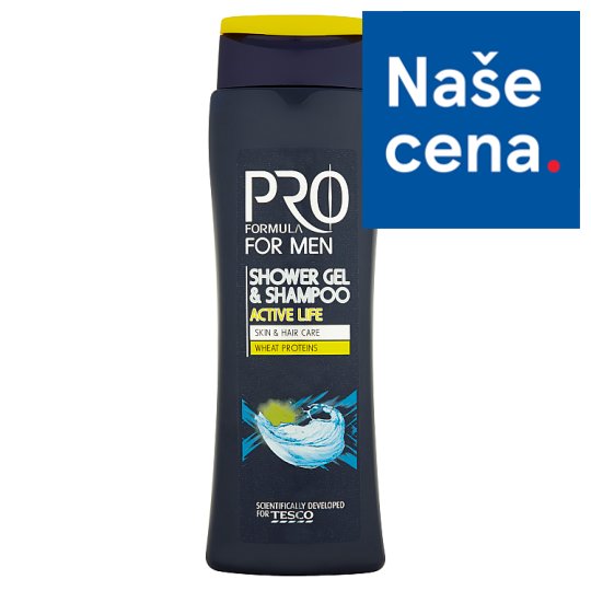 Tesco Pro Formula For Men Sprchový gel a šampón Active Life 400ml