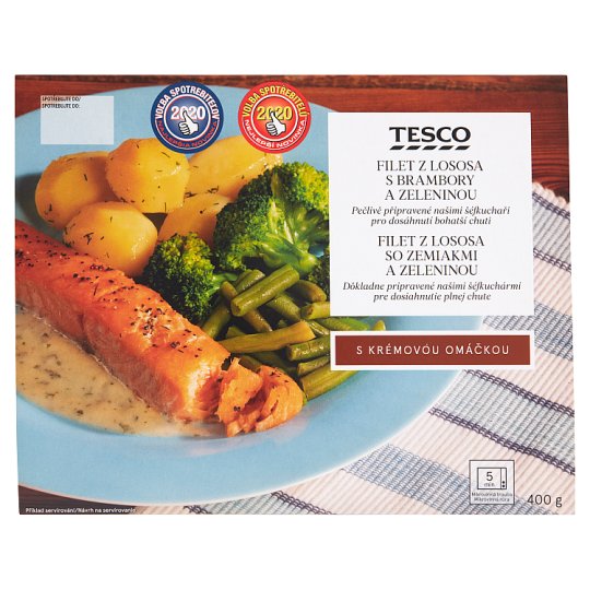 Tesco Salmon Fillet with Potatoes and Vegetables 400g
