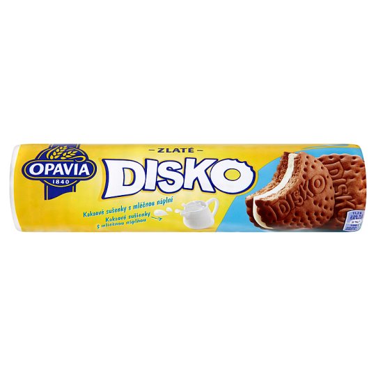 Opavia Zlaté Disko kakaové sušenky s mléčnou náplní 157g