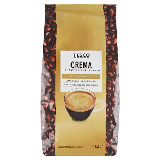 Tesco Crema pražená zrnková káva 1kg