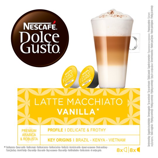 NESCAFÉ® Dolce Gusto® Latte Macchiato Vanilla - kávové kapsle - 16 kapslí v balení