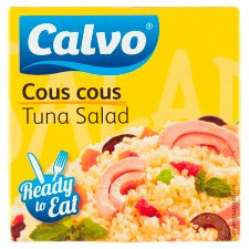 Calvo Tuňákový salát s kuskusem, rajčaty, mrkví, olivami a mátou 150g