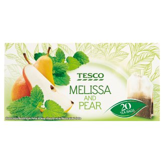 Tesco Ovocný čaj s meduňkou a hruškovou příchutí 20 x 1,5g