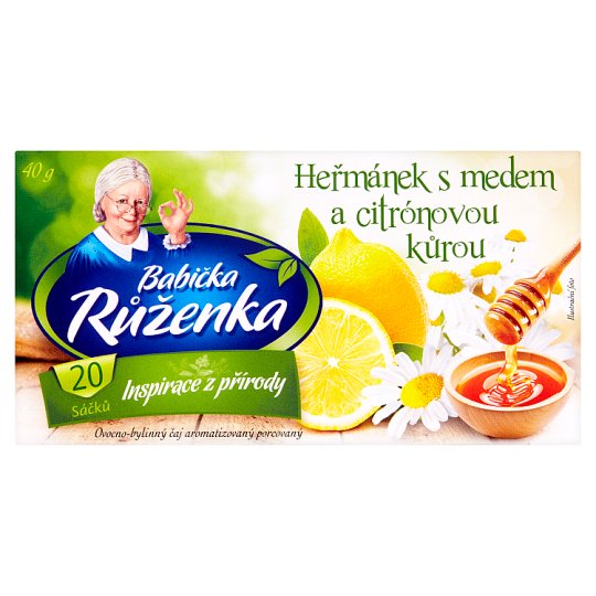 Babička Růženka Ovocno-bylinný čaj heřmánek s medem a citrónovou kůrou 20 x 2g