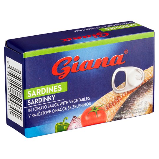 Giana Sardinky v rajčatové omáčce se zeleninou 125g