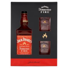 Jack Daniel's Tennessee Whiskey Fire 700ml + 2 whiskey sklenice