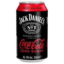 Jack Daniel's Tennessee Whiskey & Coca-Cola Zero alkoholický míchaný nápoj 330ml