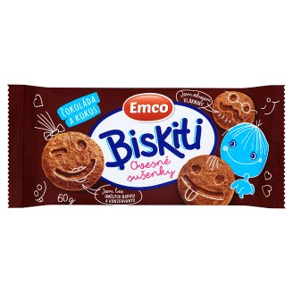 Emco Biskiti Ovesné sušenky čokoláda a kokos 60g