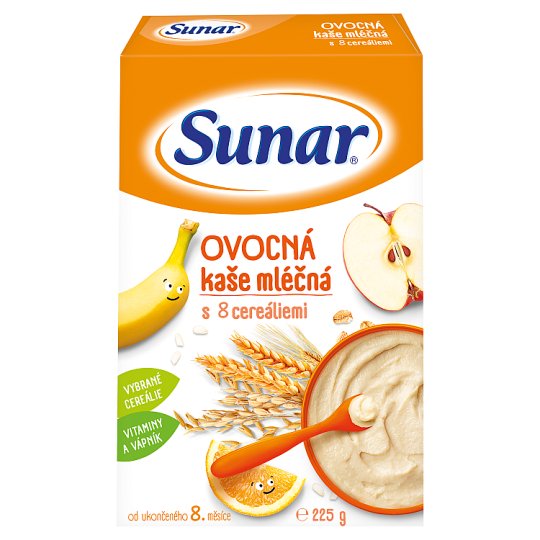 Sunárek Ovocná kašička mléčná multicereální 225g