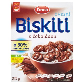 Emco Biskiti ovesní s čokoládou 375g