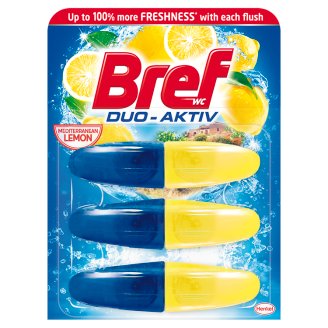 Bref Duo-Aktiv Mediterranean Lemon tekutý WC blok náhradní náplň 3 x 50ml