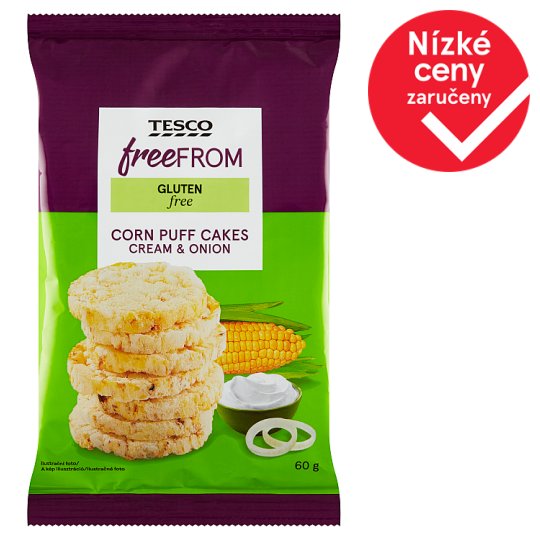 Tesco Free From Corn Puff Cakes Cream & Onion 60g