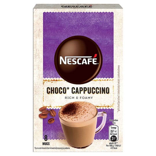 image 1 of NESCAFÉ Choco Cappuccino, Instant Coffee, 8 Bags x 15g (120g)