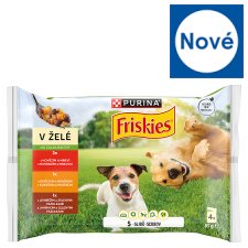 PURINA FRISKIES Adult výběr s hovězím, kuřetem a jehněčím ve želé 4 x 85g