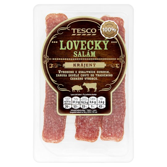 Tesco Lovecký salám krájený 75g