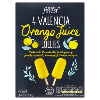 Tesco Finest Mražený krém ovocný pomerančový s cukrem 4 x 73ml