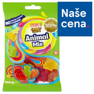 Tesco Candy Carnival Animal Mix želé s ovocnými příchutěmi 100g