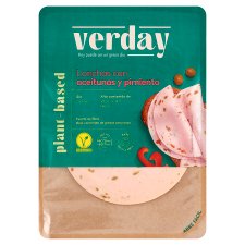 Verday Vegetariánské jídlo na bázi hrachového proteinu s olivami a paprikou plátky 90g