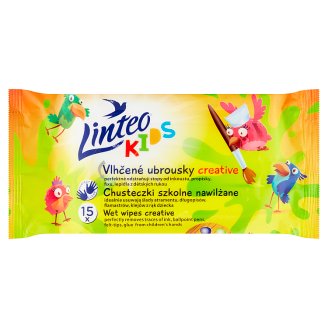 Linteo Kids Školní ubrousky vlhčené 15 ks