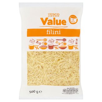 Tesco Value Filini těstoviny bezvaječné sušené 500g