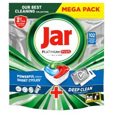 Jar Platinum Plus All in One Dishwasher Tablets Cool Blue, 102 Tablets