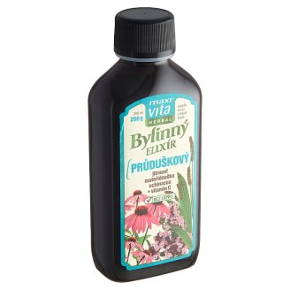 MaxiVita Herbal Bylinný sirup průduškový jitrocel mateřídouška echinacea + vitamin C 200ml