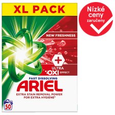 Ariel Prací Prášek 2.75kg 50 Praní, +Ultra Oxi Effect, Koncentrované Složení