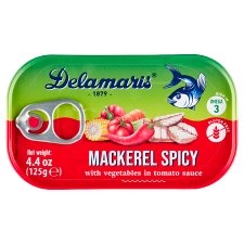 Delamaris Pikant kousky filetů z makrely se zeleninou v rajčatové omáčce 125g