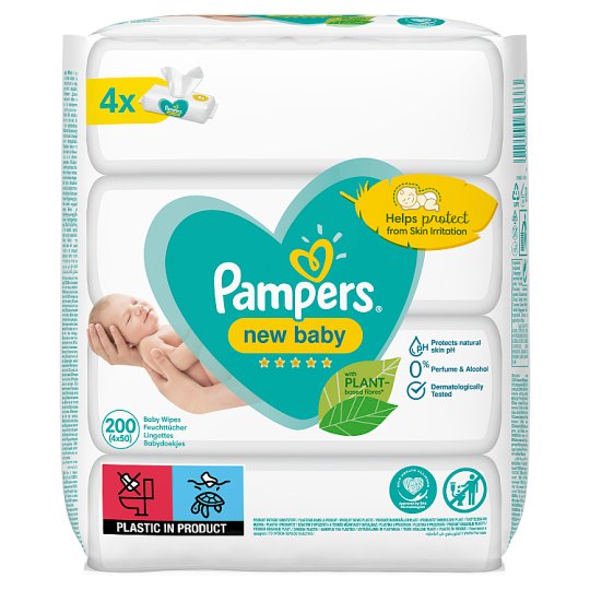 Pampers New Baby Wipes 4 Packs = 200 Wipes