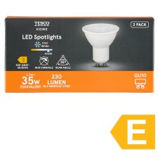 Tesco Home LED Bulb 2.4W GU10 Cold White Light 3 pcs