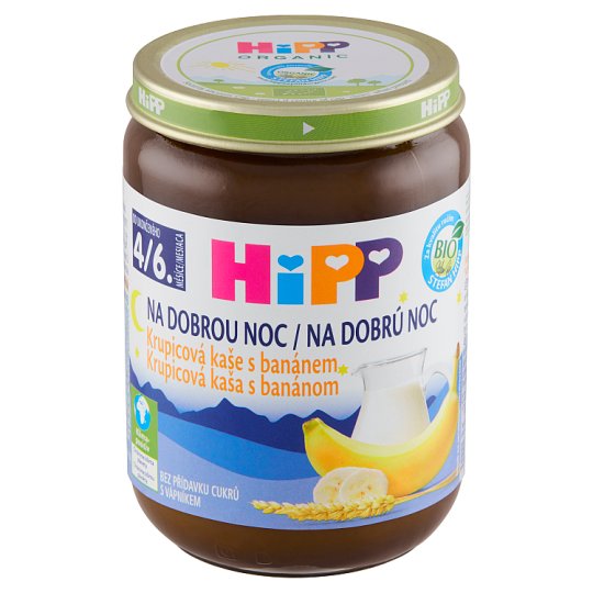 HiPP Bio Krupicová kaše s banánem na dobrou noc 190g