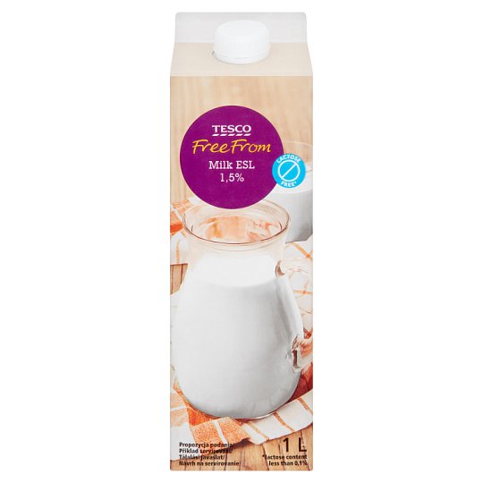 Tesco Free From Mléko polotučné 1,5% 1l