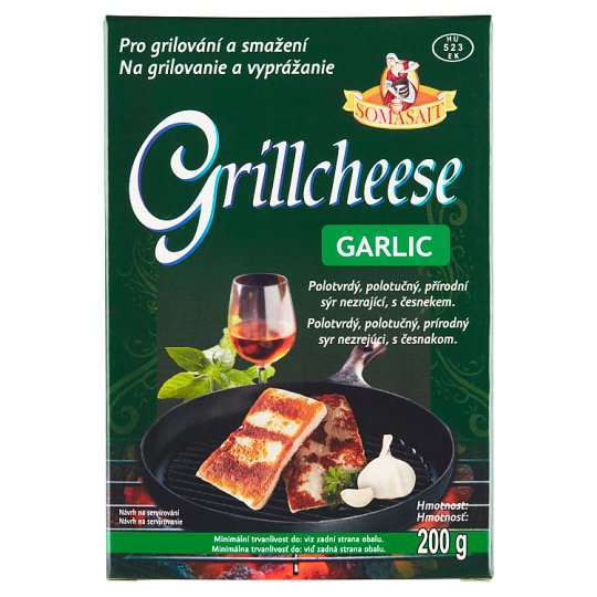 Somasajt Grillcheese garlic polotvrdý polotučný přírodní sýr nezrající s česnekem 200g